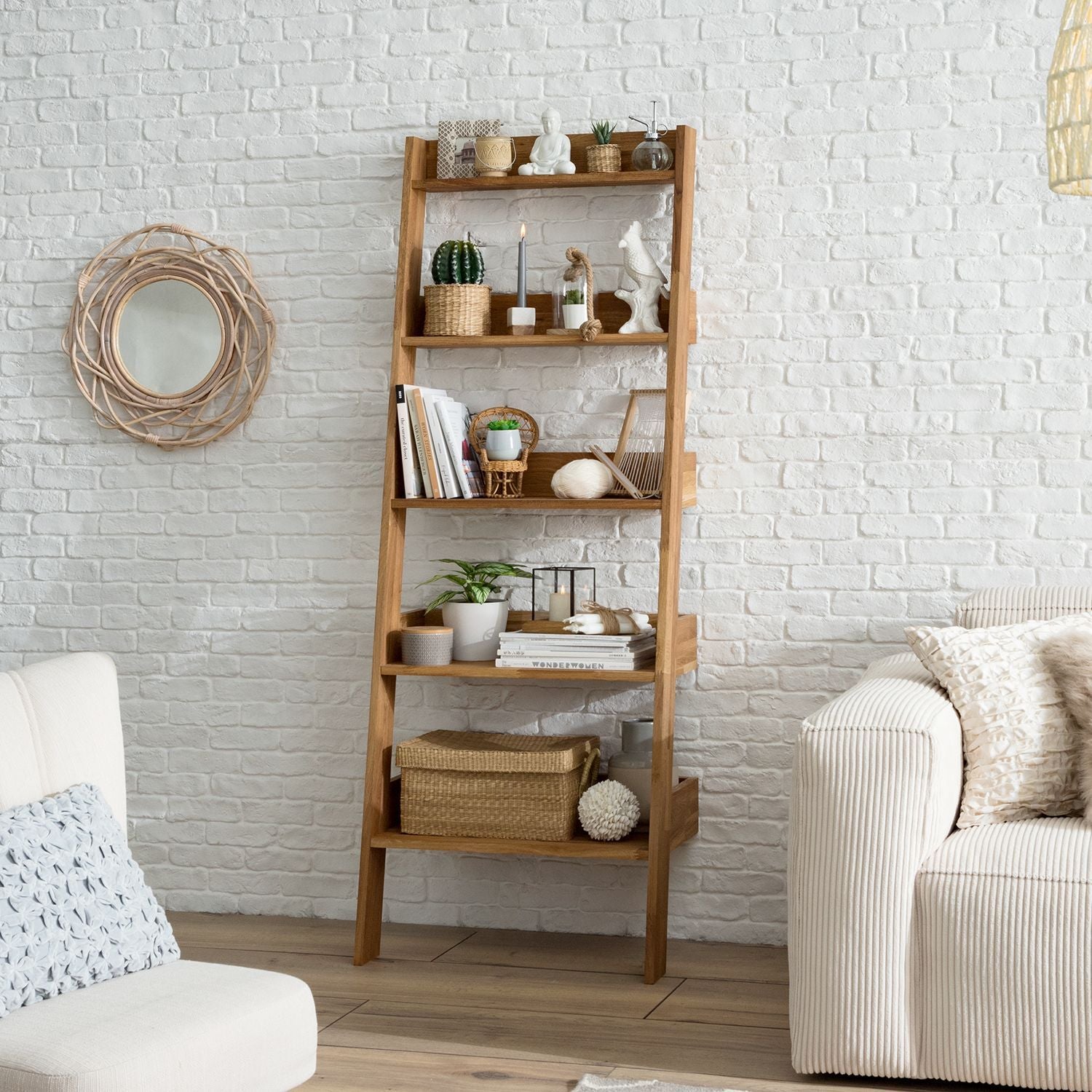 NordicStory Estanteria Madera Maciza Roble Natural Nordico